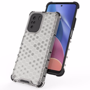 Honeycomb Case armor cover with TPU Bumper for Xiaomi Redmi K40 Pro+ / K40 Pro / K40 / Poco F3 transparent