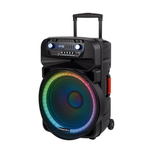 60 W aktīvā skanda ar 2 bezvadu UHF mikrofoniem, SD, Bluetooth, FM, USB un LED