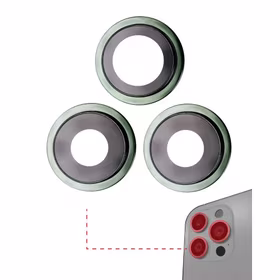 Rear Camera Lens Saderīgs ar Apple iPhone 11 Pro / Pro Max Rear Camera Lens Original 3in1 (Ar Zaļš Frame)