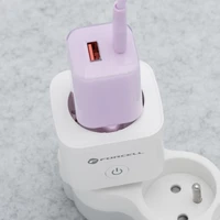 FORCELL F-ENERGY EU02 viedā kontaktligzda 230V ar WiFi, programmētāju un Tuya/Amazon Alexa atbalstu - balts