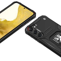 Wozinsky Ring Armor viedtālruņa apvalks Samsung Galaxy S23+ bruņu apvalks ar magnētisku turētāju un gredzenu melns