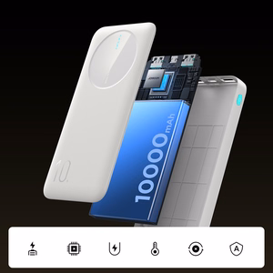 Portatīvais lādētājs Joyroom JR-PBF12 10000mAh 2,4A 2x USB-A 1x USB-C (balts)