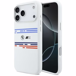 Силиконовый чехол BMW M Horizontal Line MagSafe для iPhone 17 Pro Max - белый