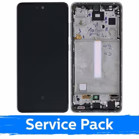 LCD Displejs Saderīgs ar Samsung A528 A52s Ar Frame / Awesome Balts / (Service Pack)