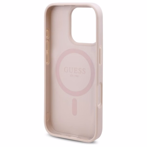 Guess GUHMP16XP4ROPEMCP iPhone 16 Pro Max 6.9" ciets vāciņš rozā 4G ziedu raksts MagSafe