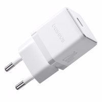 Baseus Palm 1C 20W sienas lādētājs (ar Baseus Mini White USB-C 60W (20V/3A) 1m kabeli) - balts
