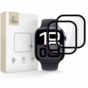 Tech-Protect Glass Flex+ Hibrīda stikls 2-gab. komplekts Apple Watch 10 46mm - melns