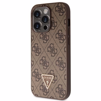 Guess GUHCP14LP4TDSCPW apvalks iPhone 14 Pro - brūns krustenisks 4G metāla logotips