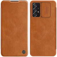 Nillkin Qin ādas viedtālruņa apvalks Samsung Galaxy A73 brūns