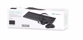 FIESTA KOMPLEKTS 4in1 (vadu tastatūra; pele; paliktnis; HF)