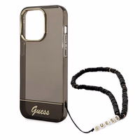Guess GUHCP14XHGCOHK iPhone 14 Pro Max 6,7 "melns/melns cietais apvalks Translucent Pearl Strap