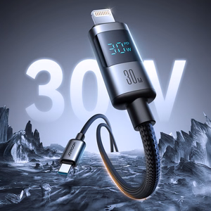 Joyroom S-A16 Pro Prism sērijas 30W USB-C - Lightning kabelis ar ekrānu 1,2 m - melns
