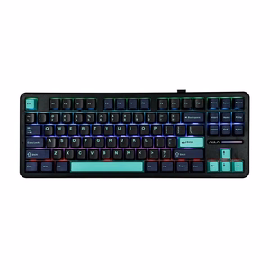 AULA Gasket F87 Pro tastatūra melna ciāna zila GrayWoodV4 RGB