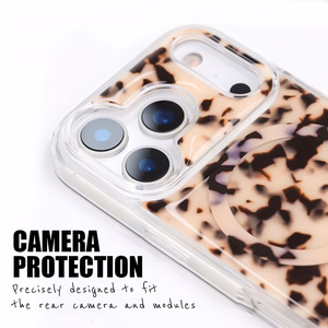 Crong Deluxe MAG Cover MagSafe vāciņš ierīcei iPhone 17 Pro Max, gaišs bruņurupuča bruņu raksts
