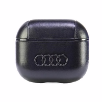 Audi ādas vāciņš ar lielu logotipu AirPods 3 - melns