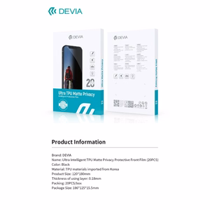 Ploteru ploteru plēvju komplekts Devia Ultra Intelligent TPU Matte Privacy 20 gab.