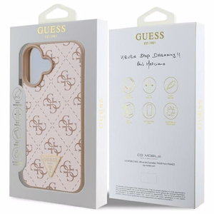 Guess Jaunais 4G Trīsstūris viedtālruņa apvalks iPhone 16 Plus - balts