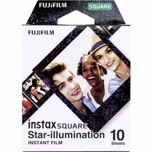 Fujifilm Instax Square Star Illumination – tūlītējā filma ar zvaigžņu rāmi, 86 × 72 mm, 62 × 62 mm attēls, 10 loksnes