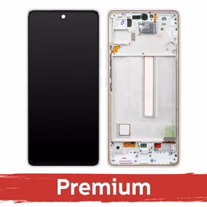 LCD ekrāns Samsung A536 A53 5G ar rāmi, balts (OEM)