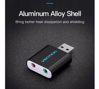 Vention USB External Sound Card melns Metal Type