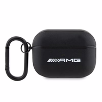 AMG AMAP2SLWK AirPods Pro 2 (2022/2023) apvalks melns/melns Ādas balts logotips