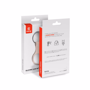 Crong Silicone vāciņš ierīcei Apple AirTag 1 / 2, ar atslēgu gredzenu, smilšu rozā