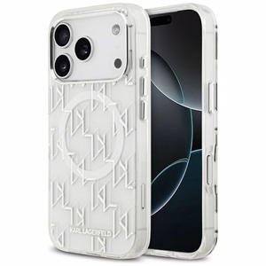 Karl Lagerfeld IML KL Monogramma Magnētiskais viedtālruņa apvalks iPhone 17 Pro - balts