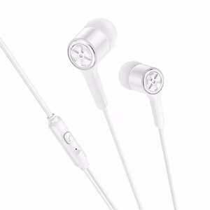 HOCO vadu austiņas Jack 3,5 mm ar mikrofonu M104 baltas