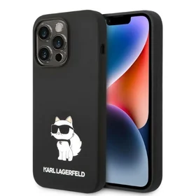 Karl Lagerfeld Silicone Choupette viedtālruņa apvalks iPhone 14 Pro Max - melns