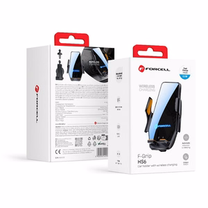 Forcell F-GRIP HS6 automašīnas turētājs ar bezvadu lādētāju, stiprināms pie stikla un gaisa ventilācijas režģa, melns