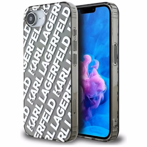 Karl Lagerfeld IML atkārtotā logotipa viedtālruņa apvalks iPhone 16e - sudrabains