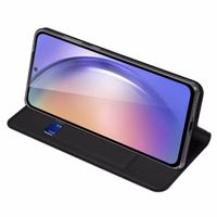 Dux Ducis Skin Pro apvalks ar atloku un karšu slotu Samsung Galaxy A55 5G - melns