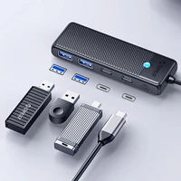 Hub USB-C Orico PAPW2AC-C3 dokstacija 2x USB-A 3.0 + 2x USB-C 3.0 - melna