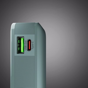 Внешний аккумулятор SBS 10000 mAh 20W со встроенным кабелем USB-C и цифровым дисплеем - серый