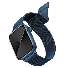 UNIQ siksniņa Dante Apple Watch Series 1/2/3/4/5/6/7/8/9/SE/SE2/SE3 38/40/41mm nerūsējošs tērauds zils/kobalta zils