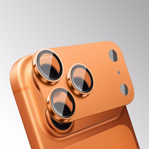 Rūdīts stikls Tel Protect 95% AR+AF, pilnībā metālisks kameras aizsargs iPhone 17 Pro Max kamerai, zils (kameras bloks)
