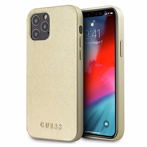 Guess GUHCP12LIGLGO iPhone 12 Pro Max 6.7" zelta/zelta cietais apvalks Iridescent