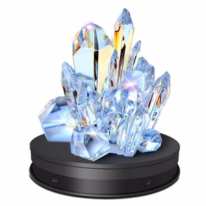 LED Rotating Turn-Table Displejs Statīvs, Round 30cm, Melns