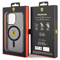 Ferrari FEHMP14XURKK iPhone 14 Pro Max 6.7" melns cietais viedtālruņa apvalks daļēji caurspīdīgs magnētiskais (MagSafe)