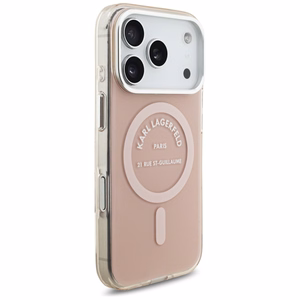Karl Lagerfeld IML Karl RSG logotipa magnētiskais viedtālruņa apvalks iPhone 17 Pro - rozā