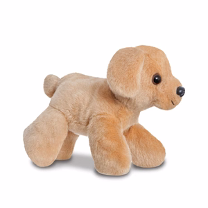 Fancy Pals PeekaBoo videi draudzīga labradora plīša rotaļlieta rozā somiņā, 20 cm