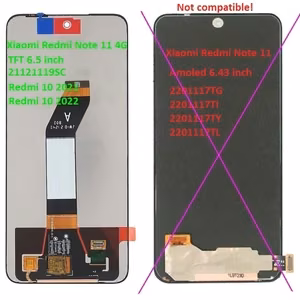 LCD ekrāns Xiaomi Redmi 10 2021/Redmi 10 2022 ar skārienjutīgo ekrānu melns ORG