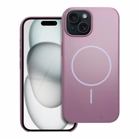 Glancēts magnētiskais apvalks, saderīgs ar MagSafe, IPHONE 15 violets