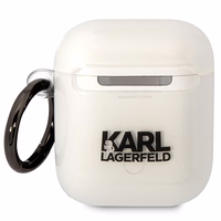 Karl Lagerfeld KLA2HNCHTCT Airpods 1/2 apvalks caurspīdīgs Ikonik Choupette