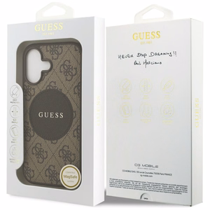 Guess 4G Circle Classic Logo Magnētiskais viedtālruņa apvalks iPhone 17 - brūna