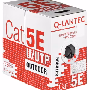 Q-LANTEC KIU5OUTS305Q tīkla kabelis 305 m Cat5e U/UTP (UTP) melns