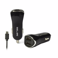 Beline auto lādētājs 2xUSB + microUSB 2,1A melns