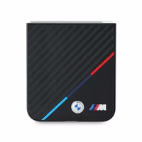 BMW Carbon Tricolor viedtālruņa apvalks Samsung Galaxy Z Flip 6 - melns