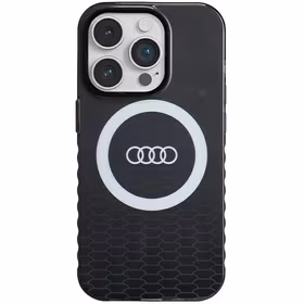 Audi IML Big Logo Magnētiskais apvalks iPhone 14 Pro - melns