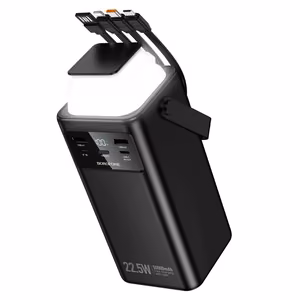 Borofone Portatīvais lādētājs 50000mAh BJ65A High - 2xUSB + Type C - QC 3.0 22,5W + PD 20W ar USB, Type C, Lightning un micro USB melna